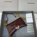 BLN-Ciaga Hourglass Wallet On Chain in Dark Red, For Women,  Bags 9in/23LO