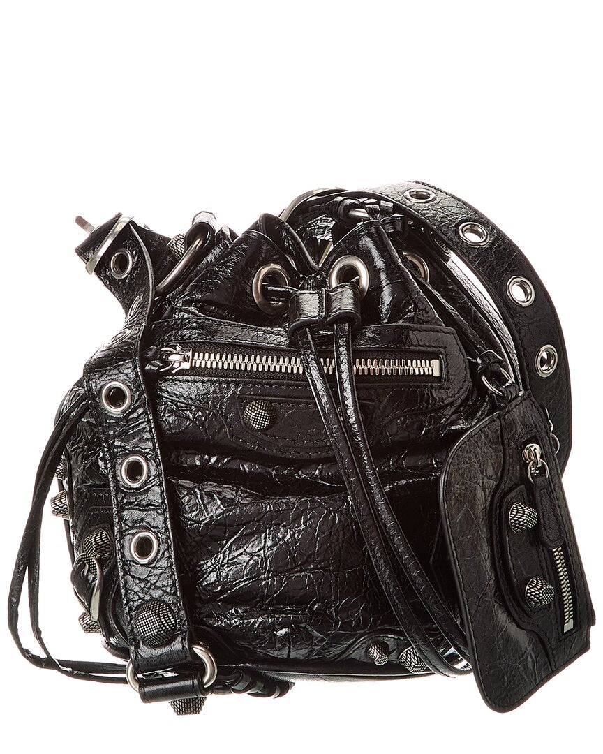 Blnciaga Le Cagole XS Leather Bucket Bag
