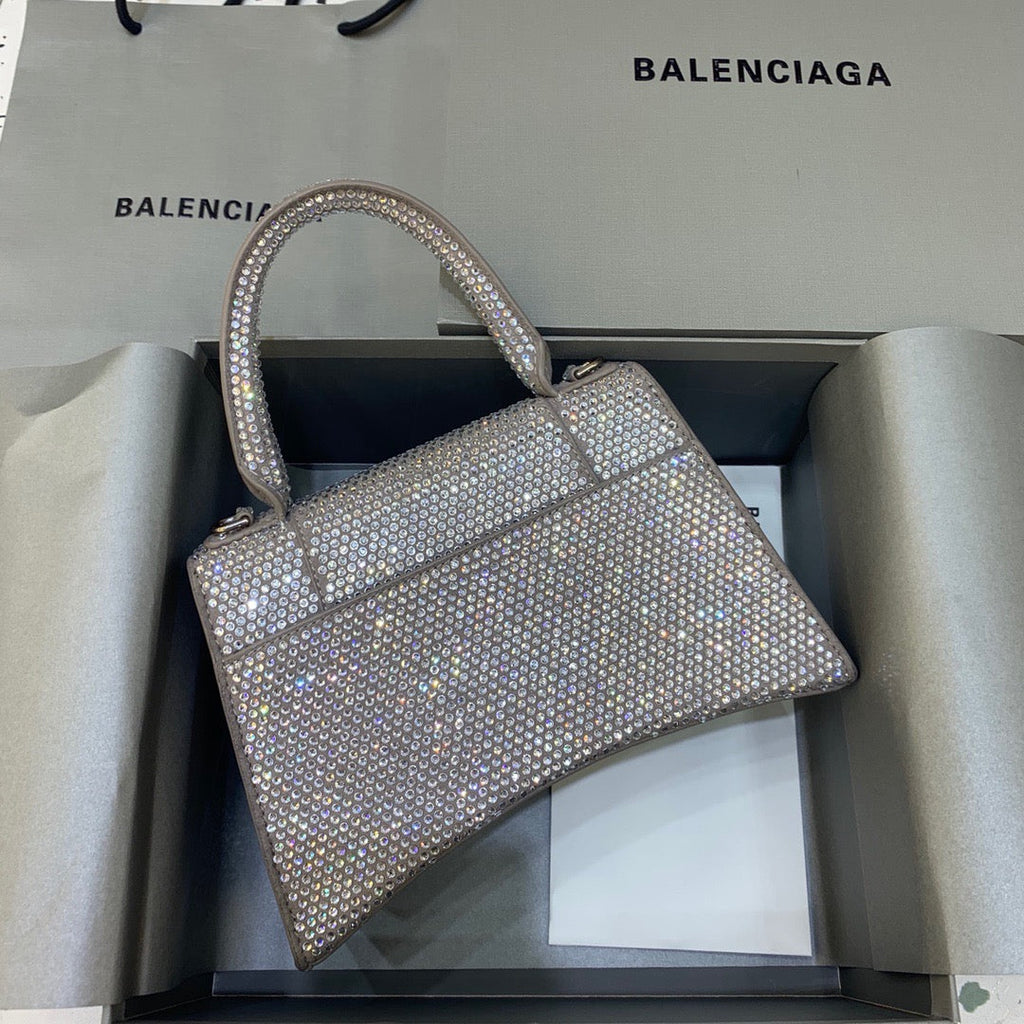 BLN-Ciaga Hourglass XS Handbag In Grey, For Women,  Bags 7.4in/19LO 59283328D0Y1272