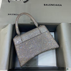 BLN-Ciaga Hourglass XS Handbag In Grey, For Women,  Bags 7.4in/19LO 59283328D0Y1272