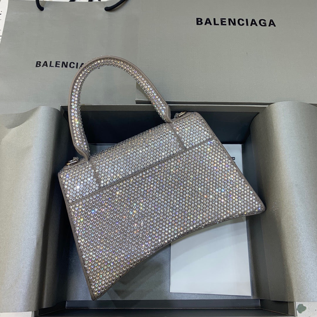 BLN-Ciaga Hourglass XS Handbag In Grey, For Women,  Bags 7.4in/19LO 59283328D0Y1272