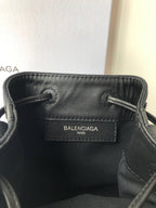 BLN-Ciaga Navy Cabas Linen Crossbody Bag In Black, For Women,  Bags 9.8in/25LO