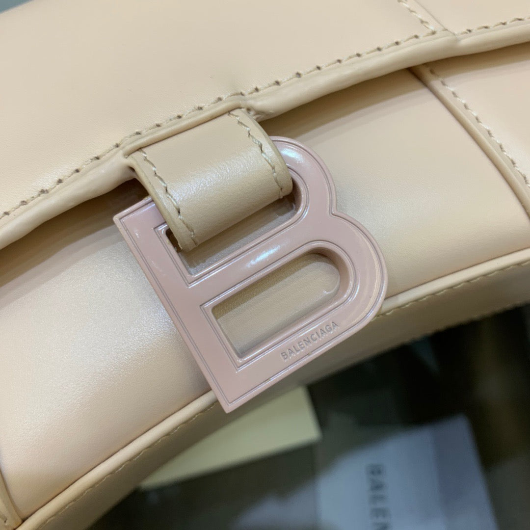 BLN-Ciaga Hourglass XS Handbag In Beige, For Women,  Bags 7.4in/19LO