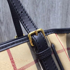 B-Berry - BB  The Small Canter Horseferry Check Tote Black For Women, Women’s Bags 11.6in/29.5LO