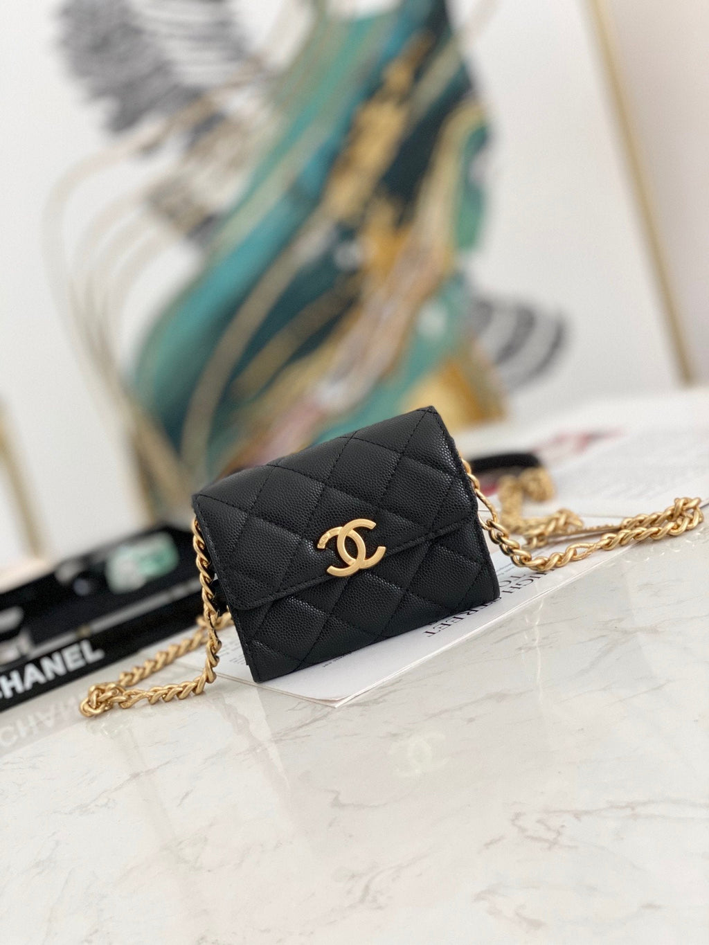 CHL - Mini Flap Bag Gold Toned Hardware Black For Women 4.7in/12LO