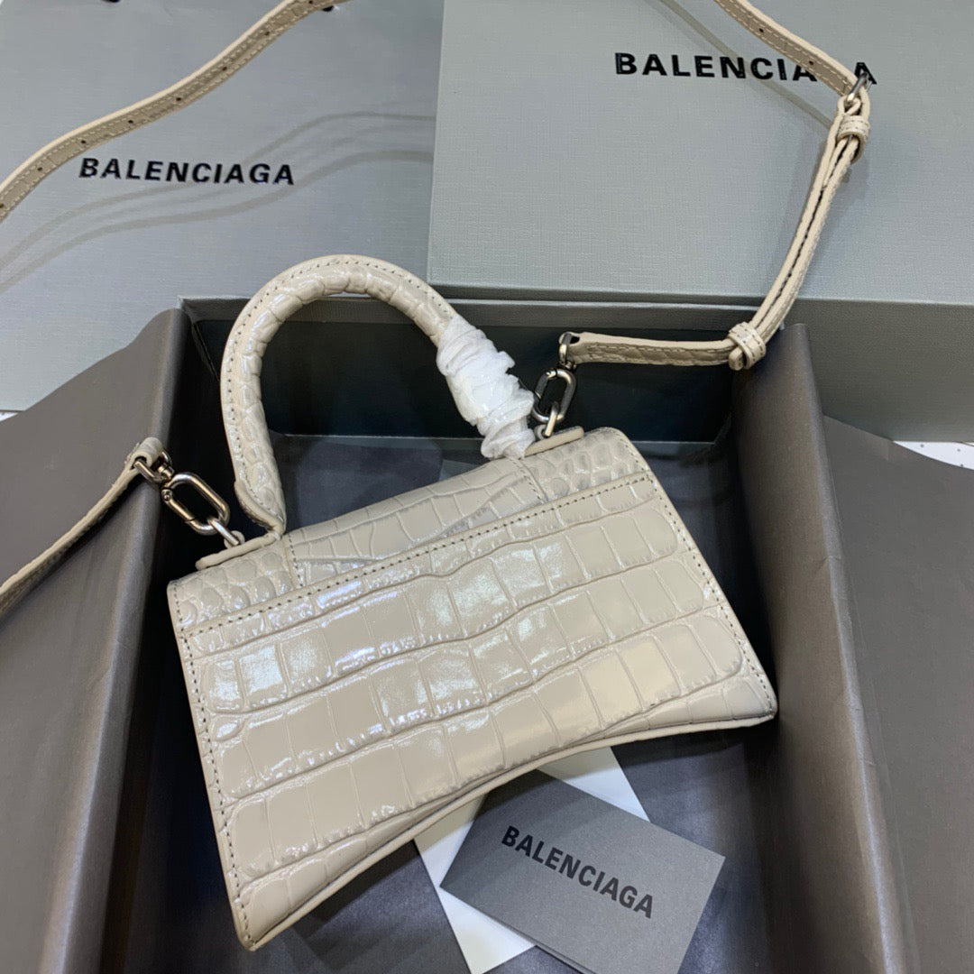 BLN-Ciaga Hourglass XS Handbag In Beige, For Women,  Bags 7.4in/19LO