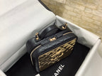 CHL - Vanity Case Black With Gold Metal For Women Handbags, Shoulder And Crossbody Bags 7.2in/19LO AS2900