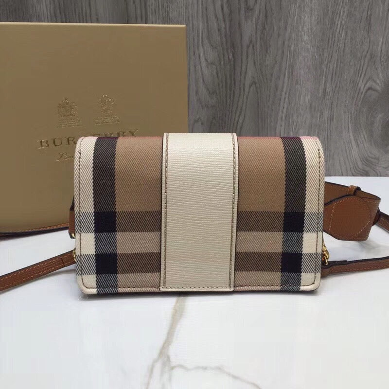 B-Berry - BB  The Small Buckle Bag In House Check Beige For Women, Bags 7.5in/19LO