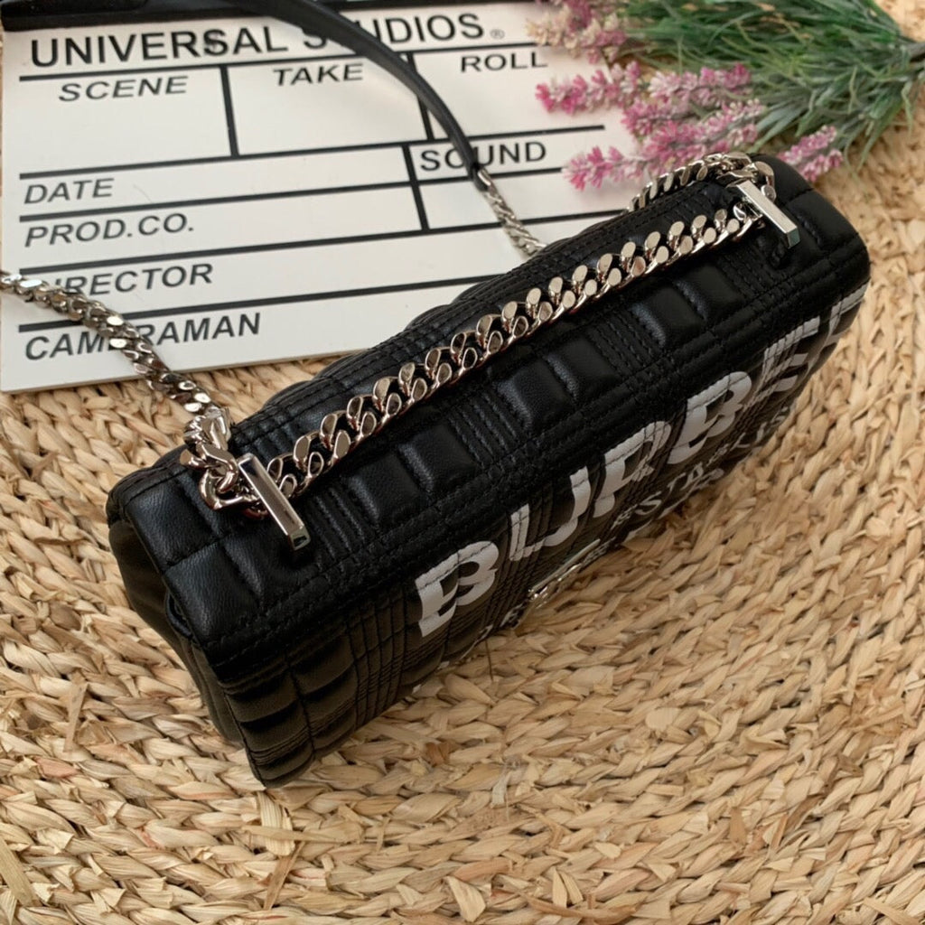 B-Berry - BB  Horseferry Print Quilted Small Lola Bag Monogram Black For Women, Bags 9in/23LO 80216191