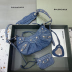 BLN-Ciaga Le Cagole XS Shoulder Bag In Blue Washed, For Women,  Bags 10.2in/26LO