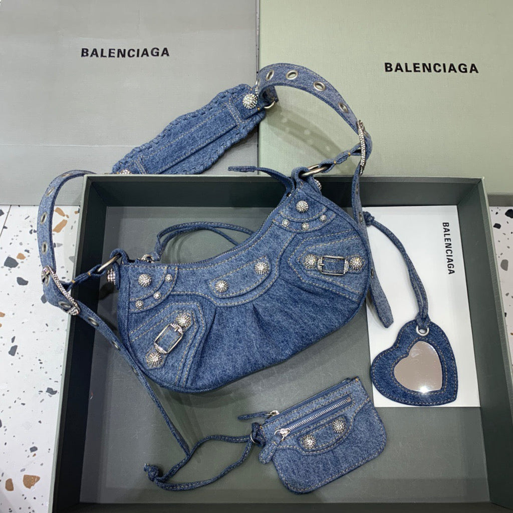 BLN-Ciaga Le Cagole XS Shoulder Bag In Blue Washed, For Women,  Bags 10.2in/26LO