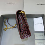 BLN-Ciaga Hourglass Wallet On Chain in Dark Red, For Women,  Bags 9in/23LO