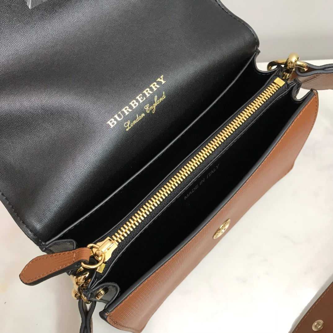 B-Berry - BB  Small Bridle House Check And Buckle Crossbody Brown For Women, Bags 7.8in/20LO