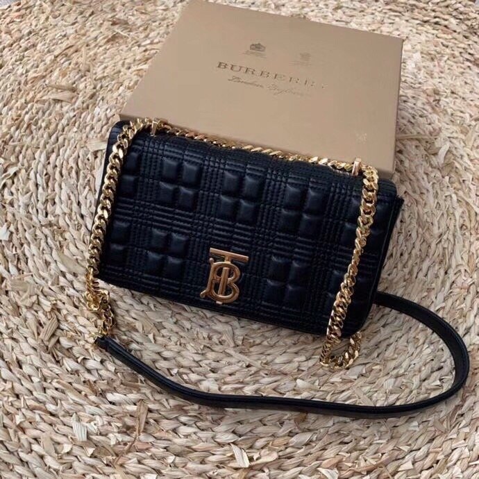 BB Quilted Medium Lola Bag Monogram Black For Women, Bags 11in/28LO 80217011