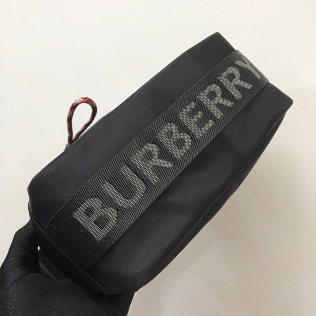 B-Berry - BB  Logo Detail Nylon Crossbody Bag Black For Men, Bags 8.7in/22LO