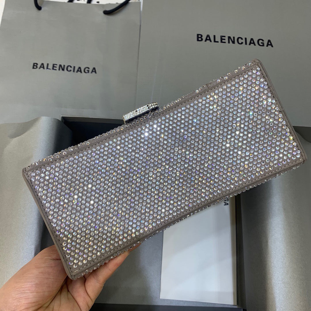 BLN-Ciaga Hourglass XS Handbag In Grey, For Women,  Bags 7.4in/19LO 59283328D0Y1272