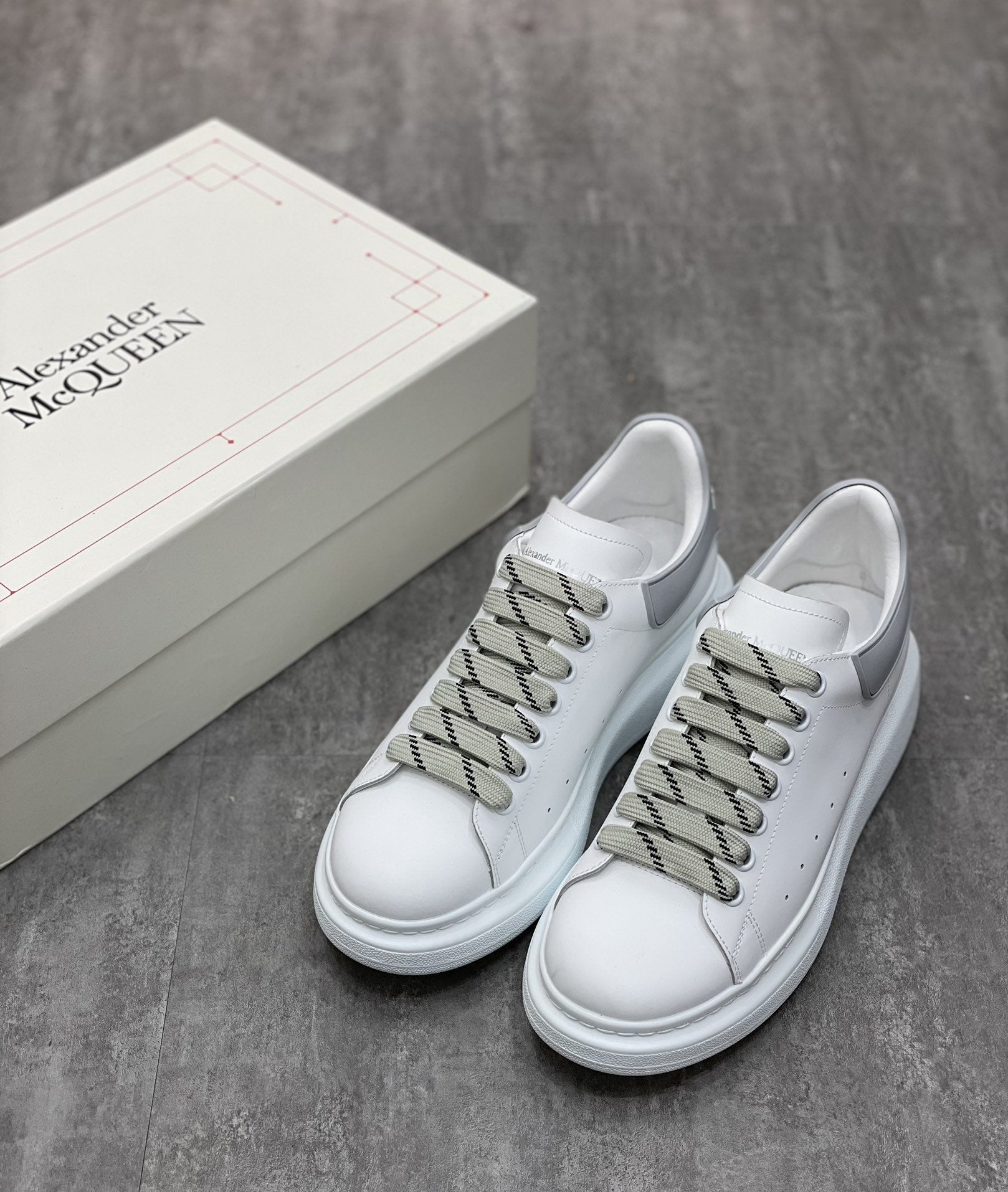 Alex - McQueen OTLM -sized Sneaker White/Grey For Men