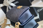 CHL - Medium Boy Handbag Dark Blue For Women 9.8in/25LO A67086