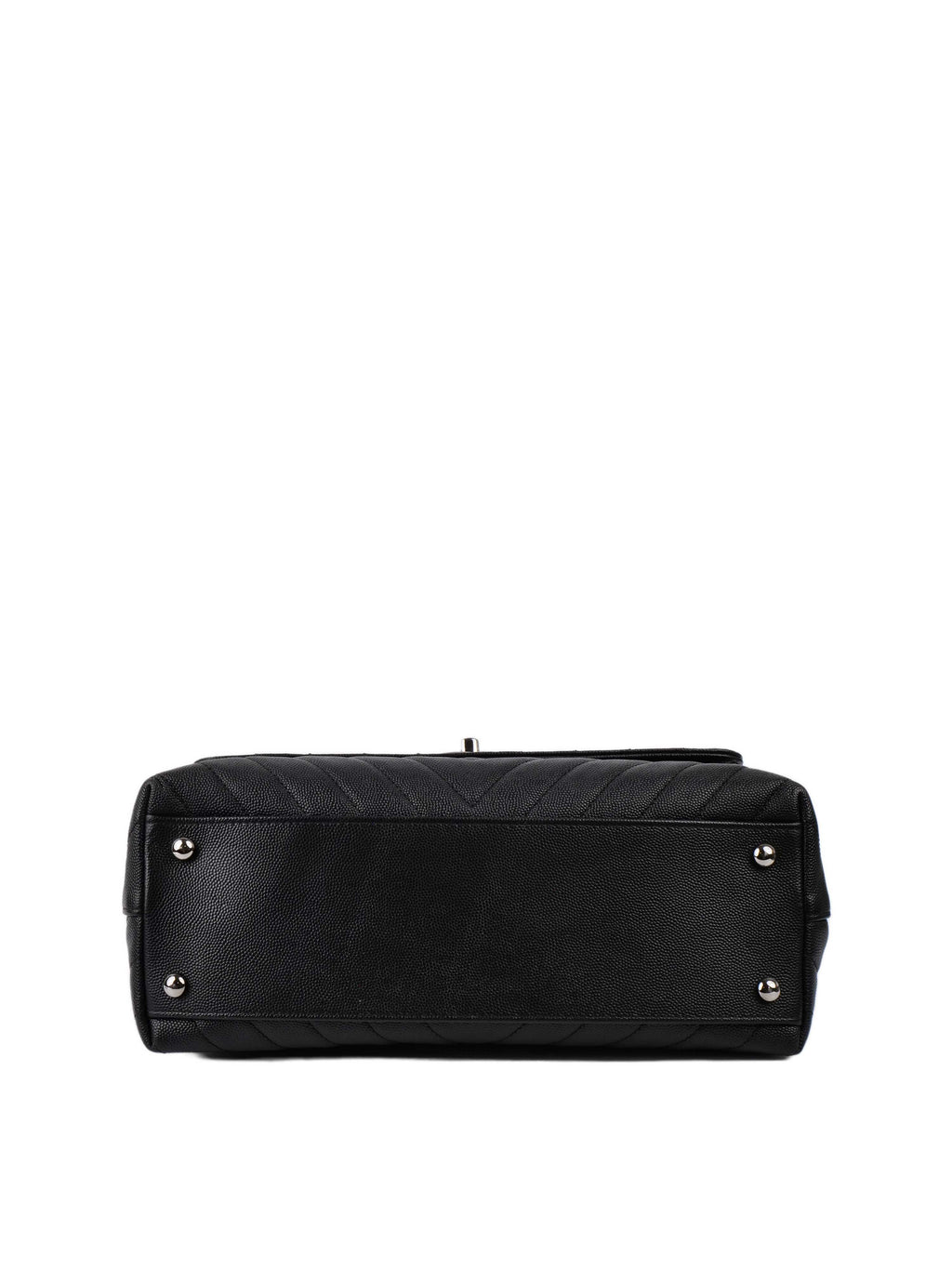 CHNL -  Medium Chevron So Black Coco Handle.