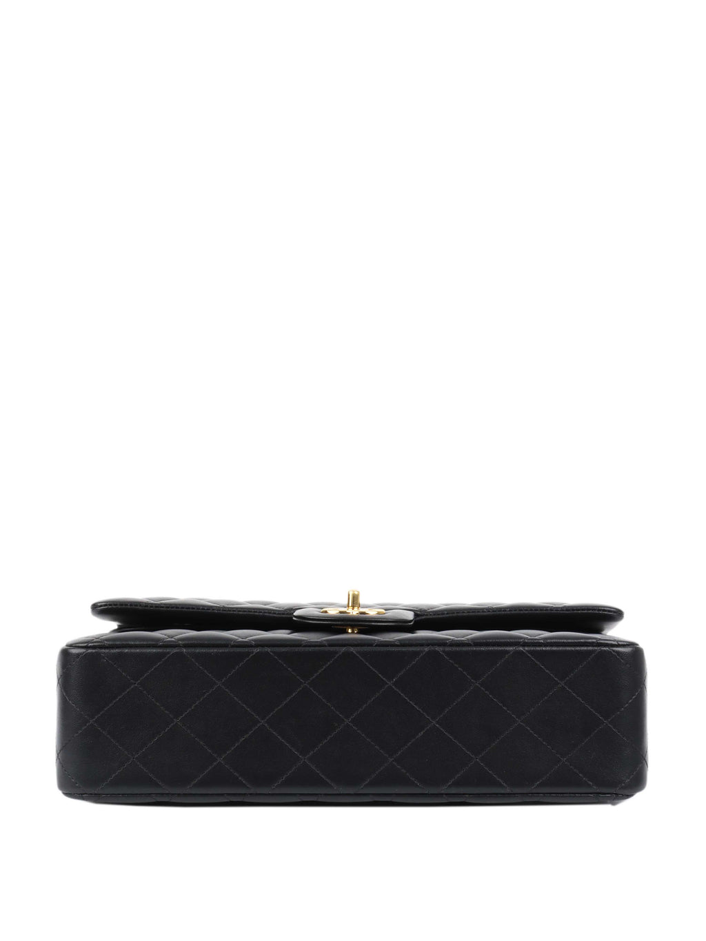 CHNL -  Black Lambskin Medium Classic Flap Bag GHW.