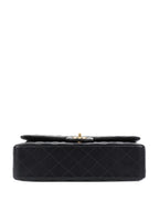 CHNL -  Black Lambskin Medium Classic Flap Bag GHW.