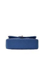 CHNL -  Blue Small Rectangular Caviar Classic Flap LGHW.