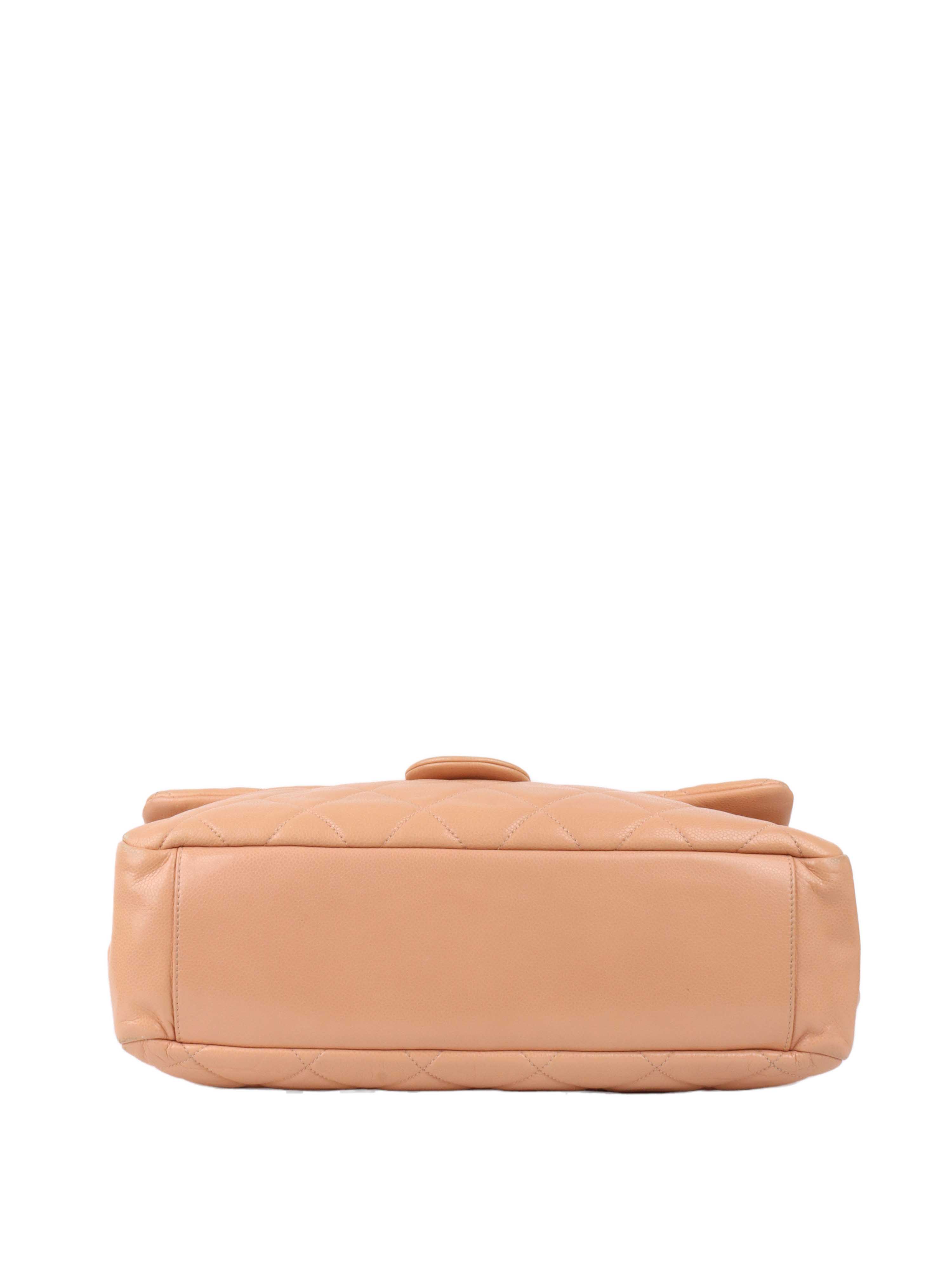 CHNL -  Patent Salmon Leather Shoulder Bag.