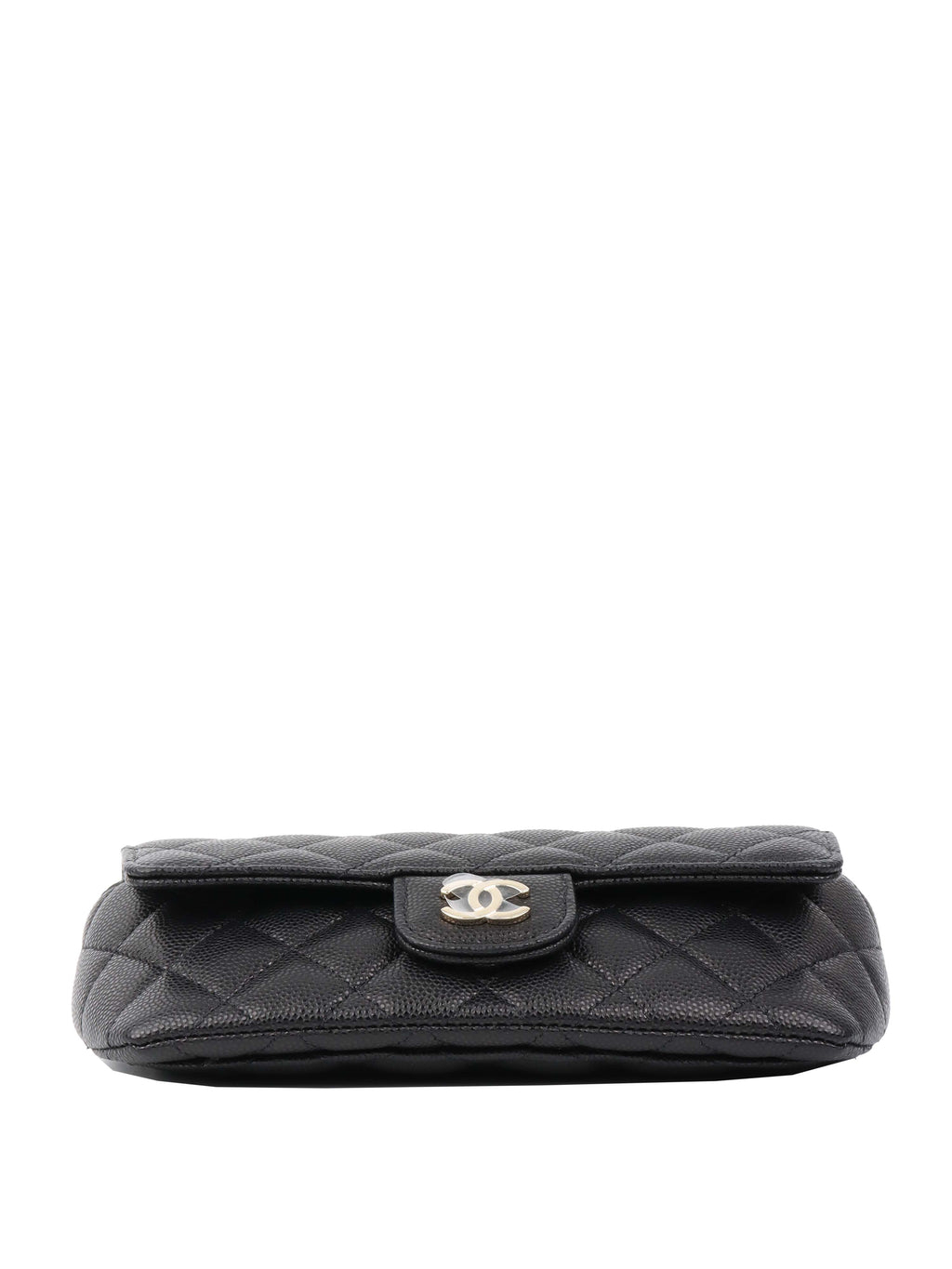 CHNL -  Black Caviar Glasses Case Chain Bag.