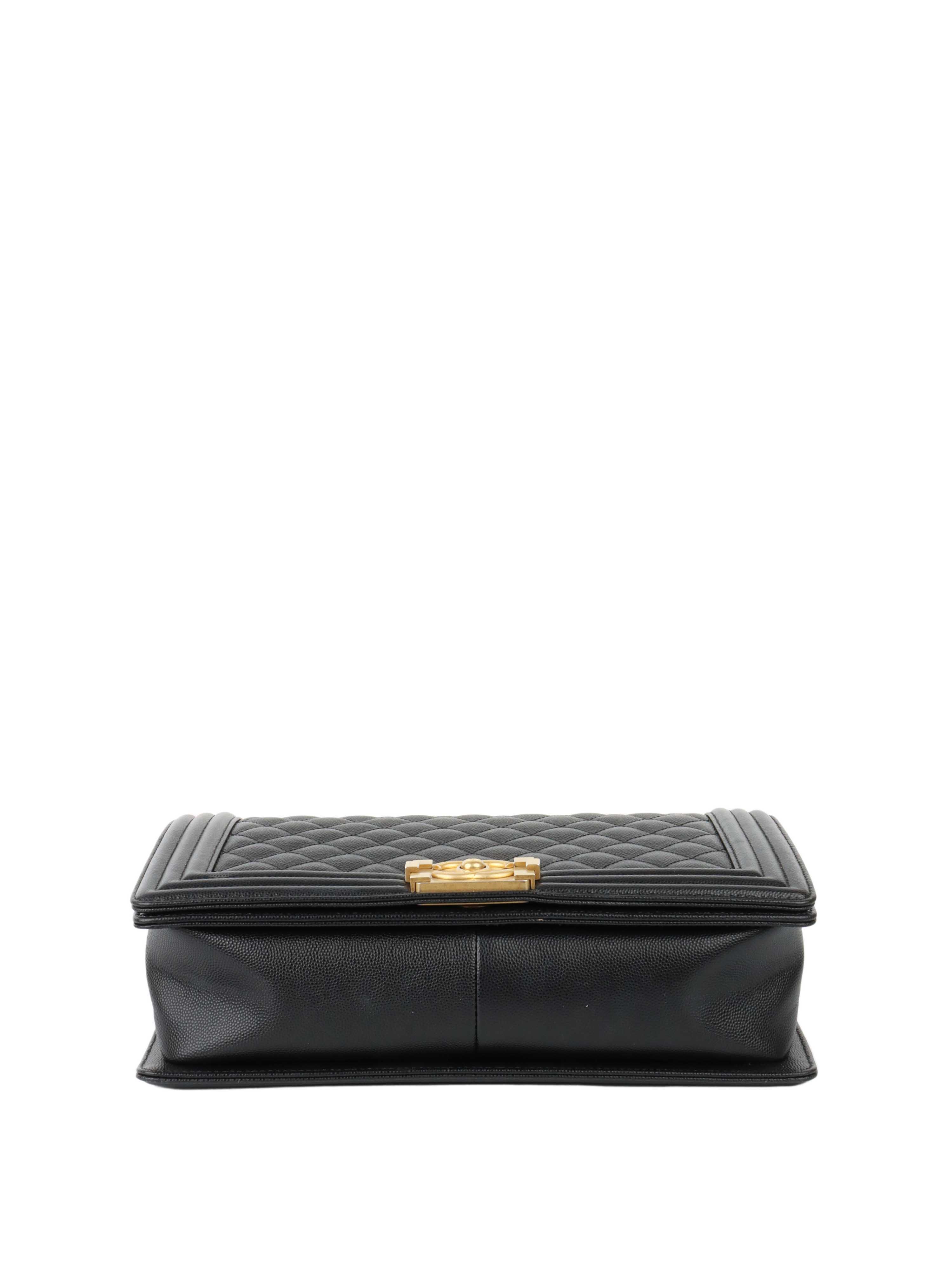 CHNL -  Black Medium Caviar Boy Bag GHW.