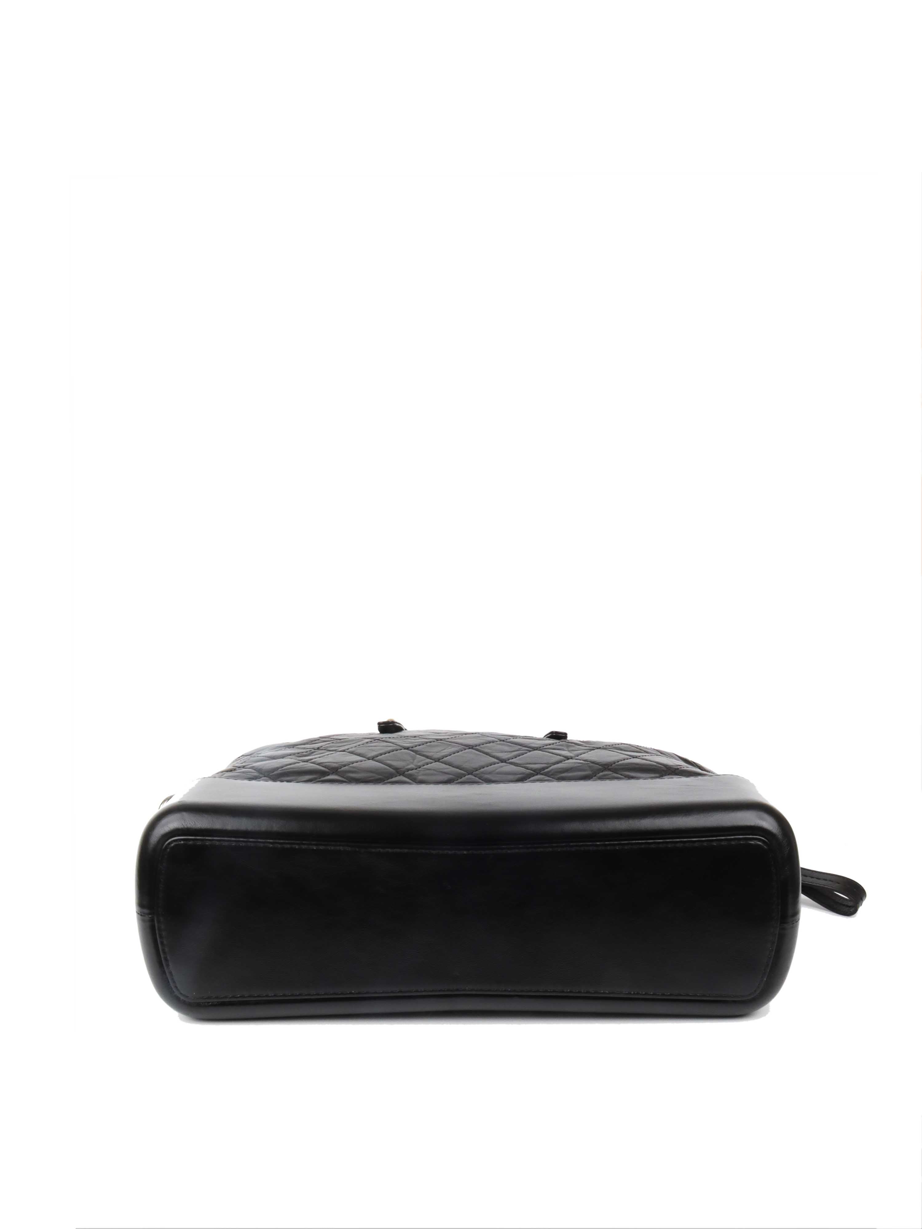 CHNL -  Black Gabrielle Top Handle Top Gold And Silver