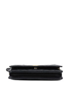CHNL -  Black Lambskin Punk Wallet on Chain GHW.