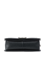 CHNL -  Medium Black Chevron Boy Bag.
