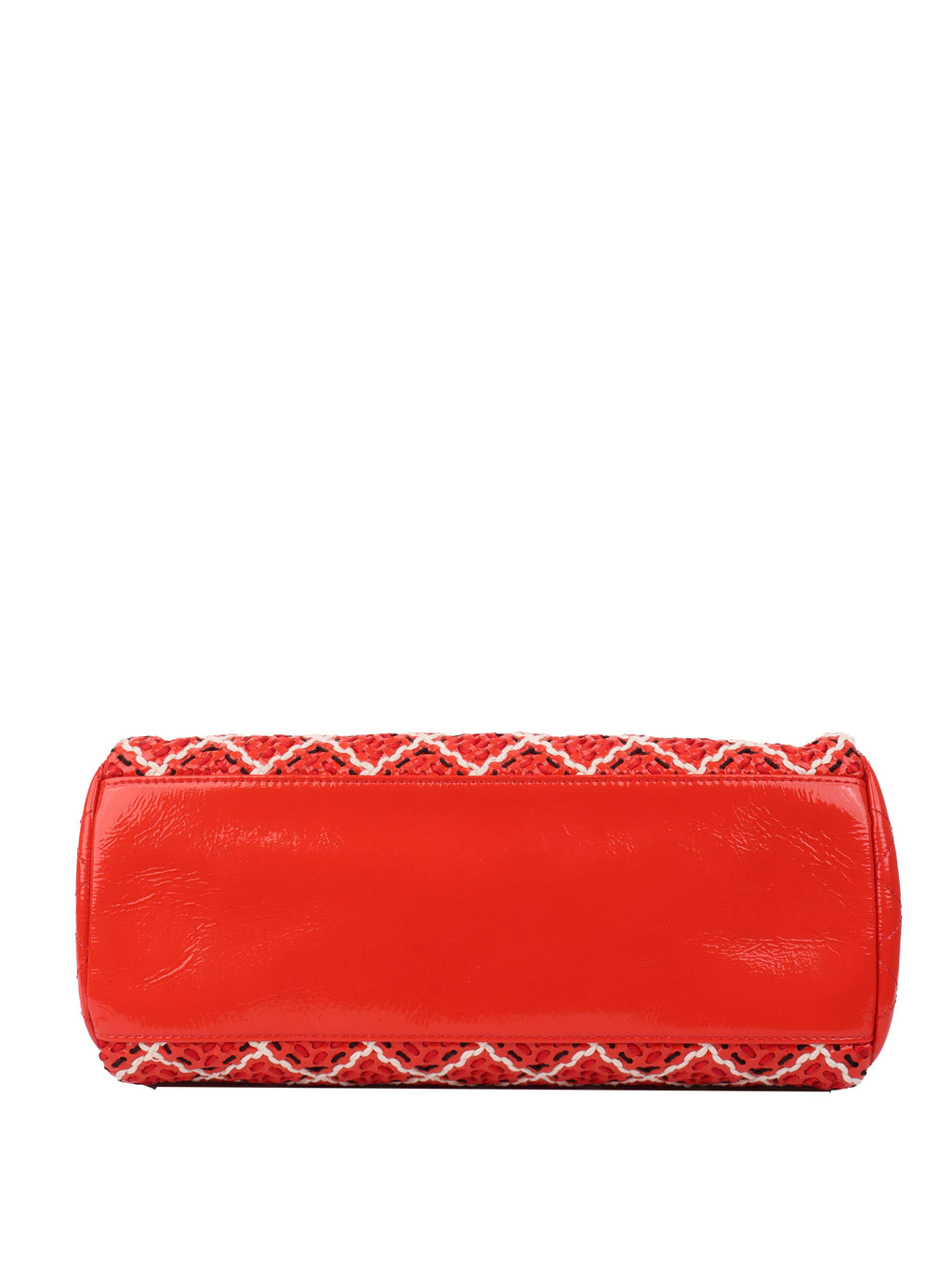CHNL -  Limited Edition Red Patent & Tweed Double Chain Tote