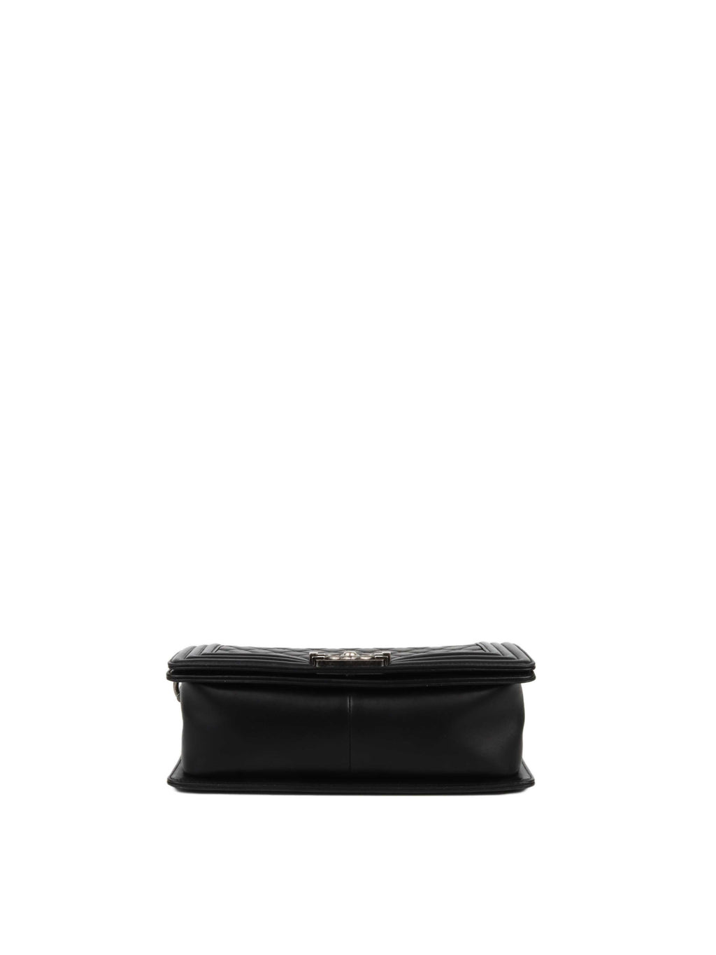 CHNL -  Black Lambskin Medium Boy Bag Ruthenium Finish Metal Hardware.