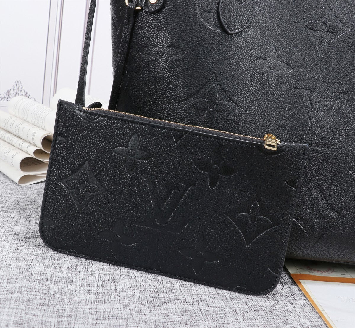 LU VI NeTLM -full MM -  Tote Bag Monogram Empreinte Black For Women, Handbags, Shoulder Bags 12.2in/31LO LV M45685