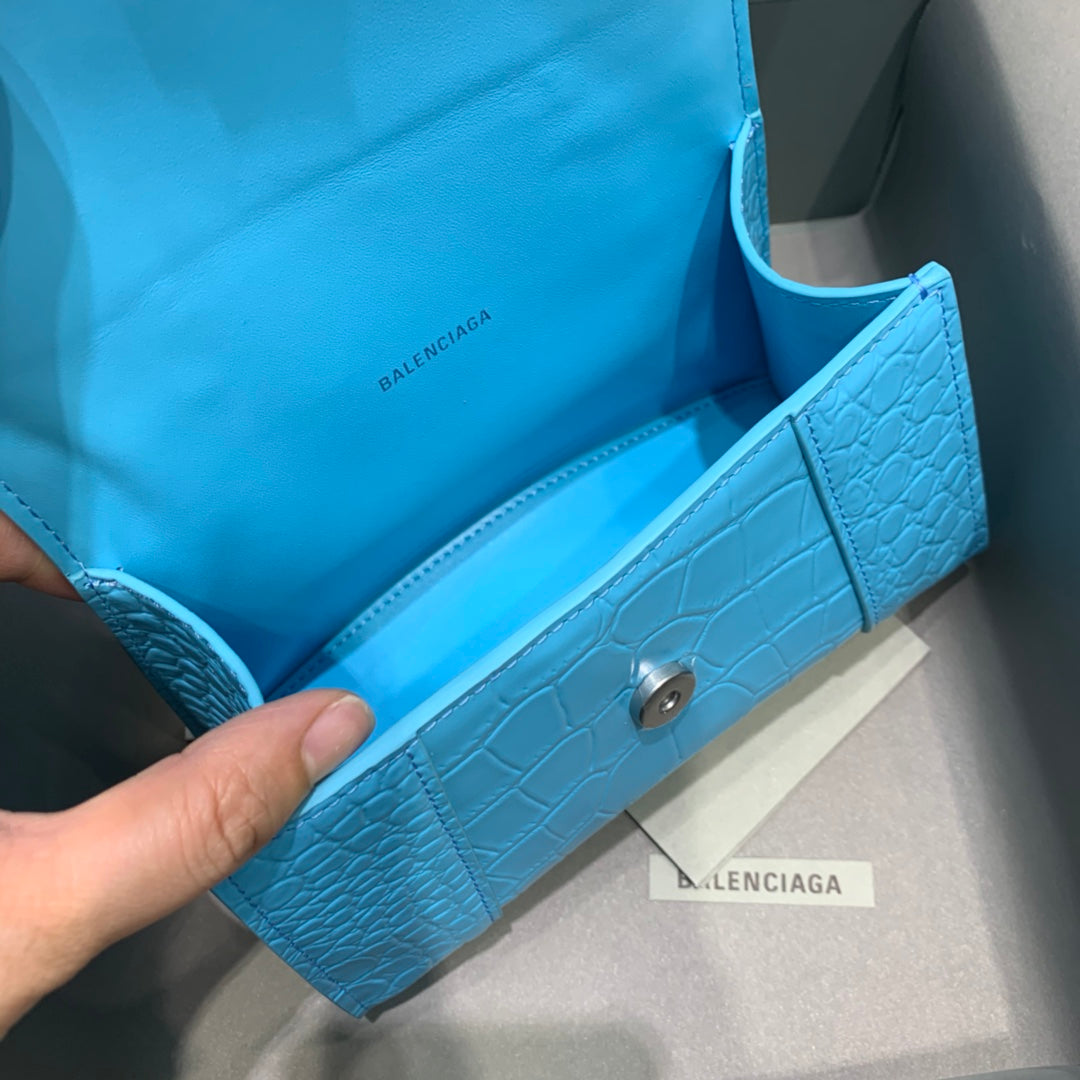 BLN-Ciaga Hourglass XS Handbag In Blue, For Women,  Bags 7.4in/19LO 5928331LR6Y4624