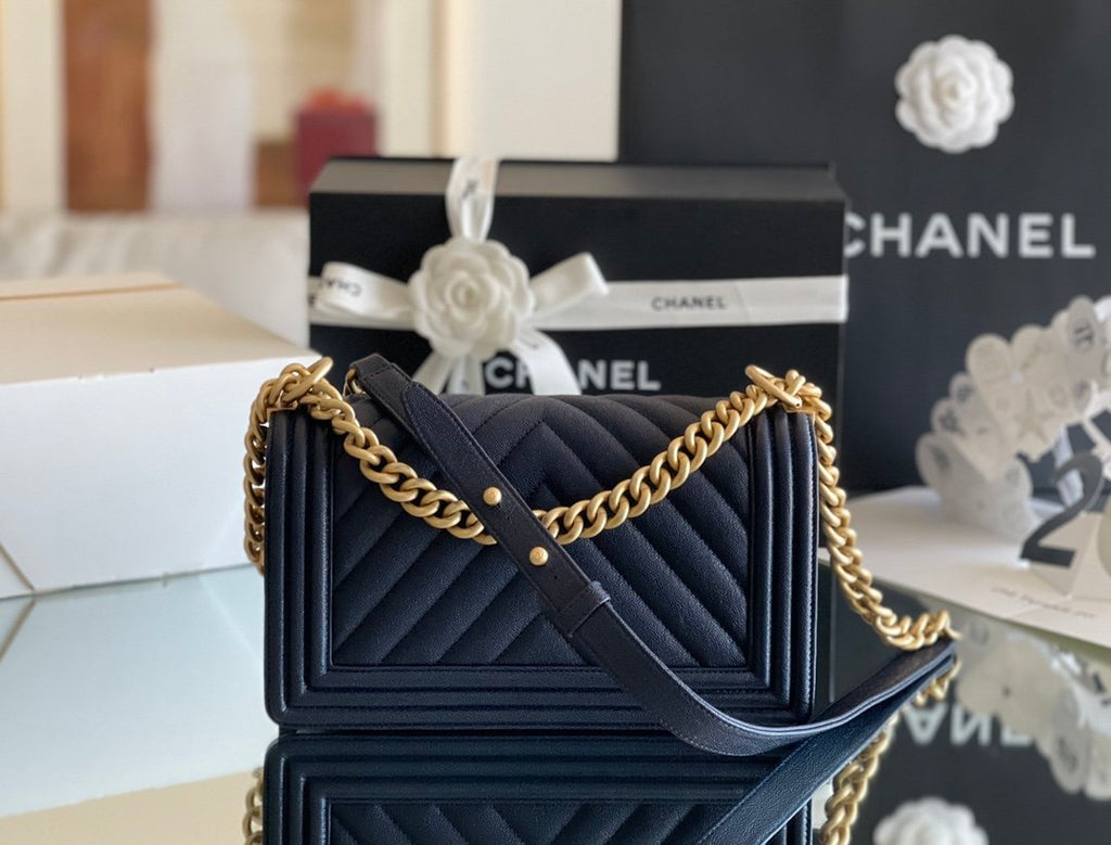 CHL - Medium Boy Handbag Dark Blue For Women 9.8in/25LO A67086