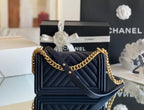 CHL - Medium Boy Handbag Dark Blue For Women 9.8in/25LO A67086