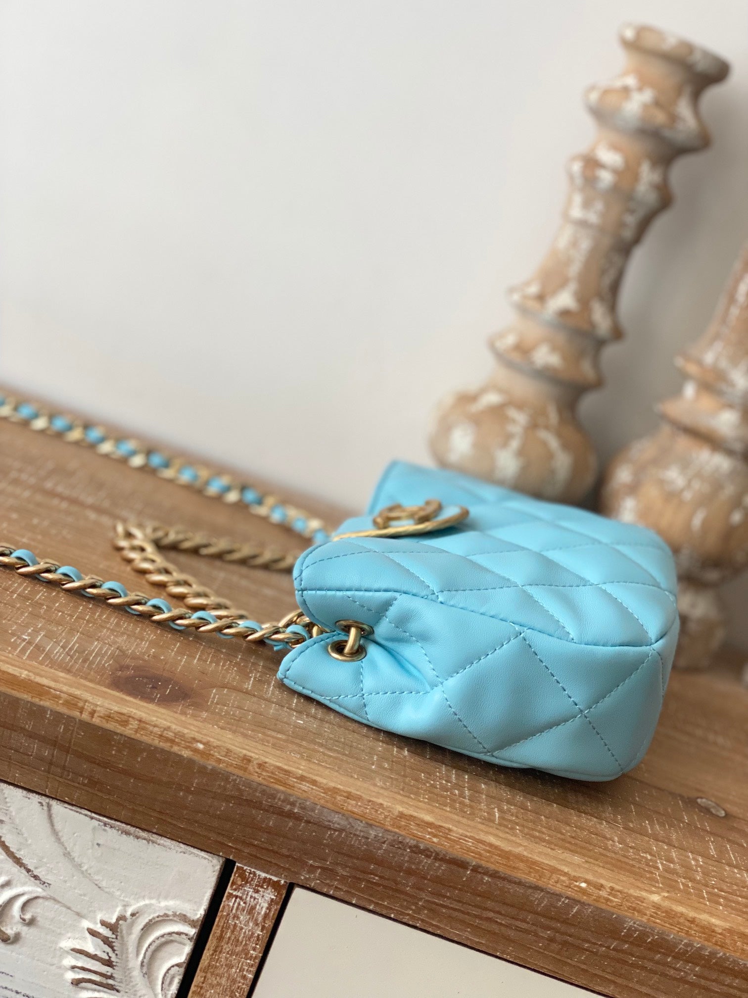 CHL - Small Hobo Bag Gold Hardware Blue For Women Handbags, Shoulder Bags 7.5in/19LO