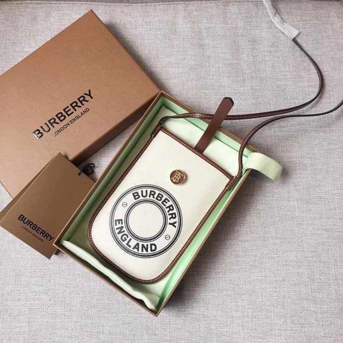 B-Berry - BB  Logo Graphic Canvas Anne Phone Case With Strap White For Women, Bags 7.1in/18LO