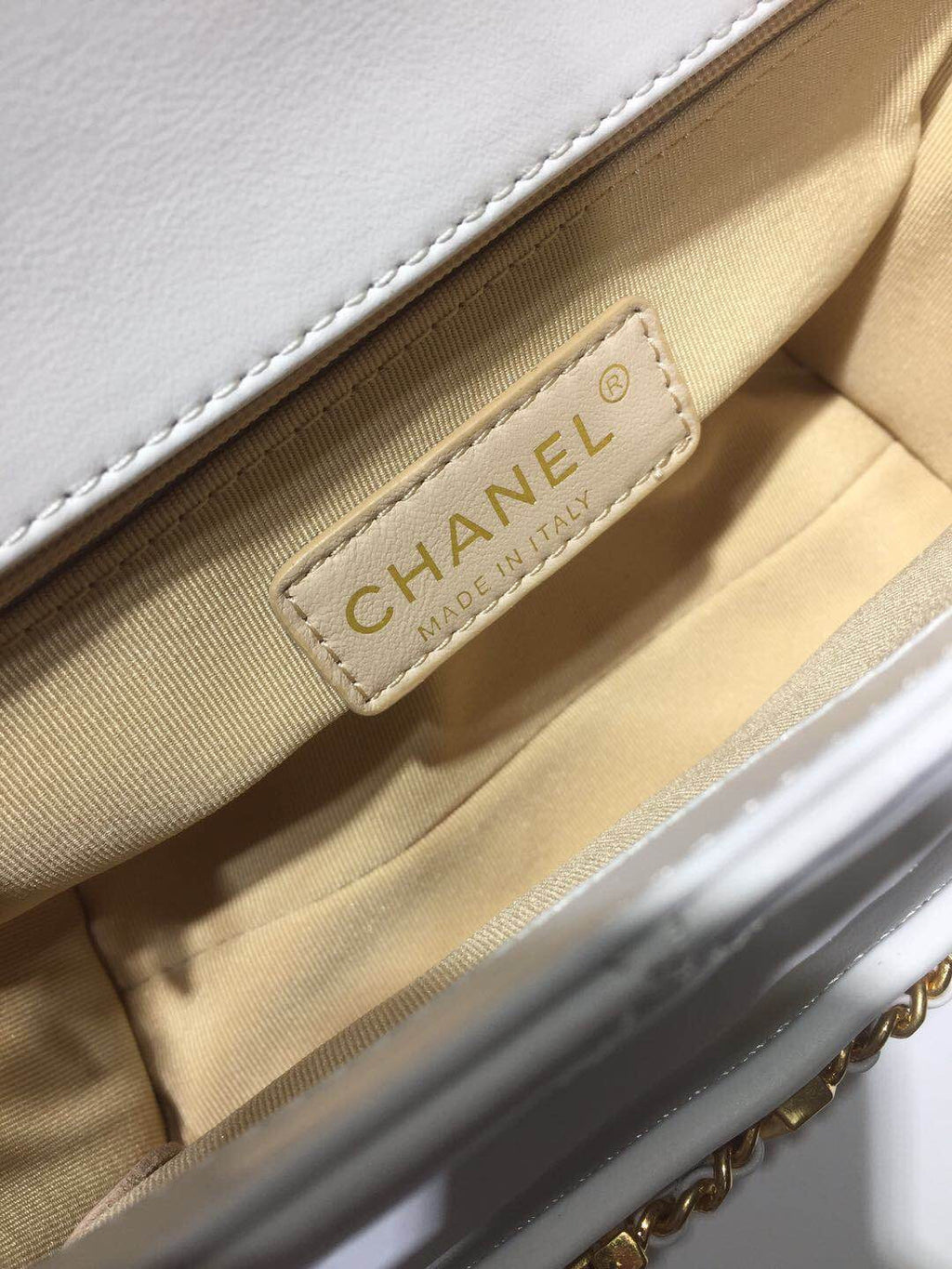 CHL - Front Logo Small Flap Bag Gold Hardware Apricot For Women Handbags, Shoulder Bags 8.2in/21LO AS1490