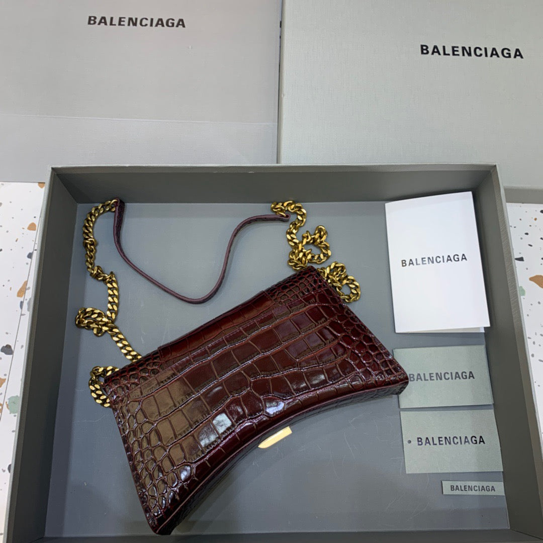 BLN-Ciaga Hourglass Wallet On Chain in Dark Red, For Women,  Bags 9in/23LO