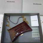 BLN-Ciaga Hourglass Wallet On Chain in Dark Red, For Women,  Bags 9in/23LO