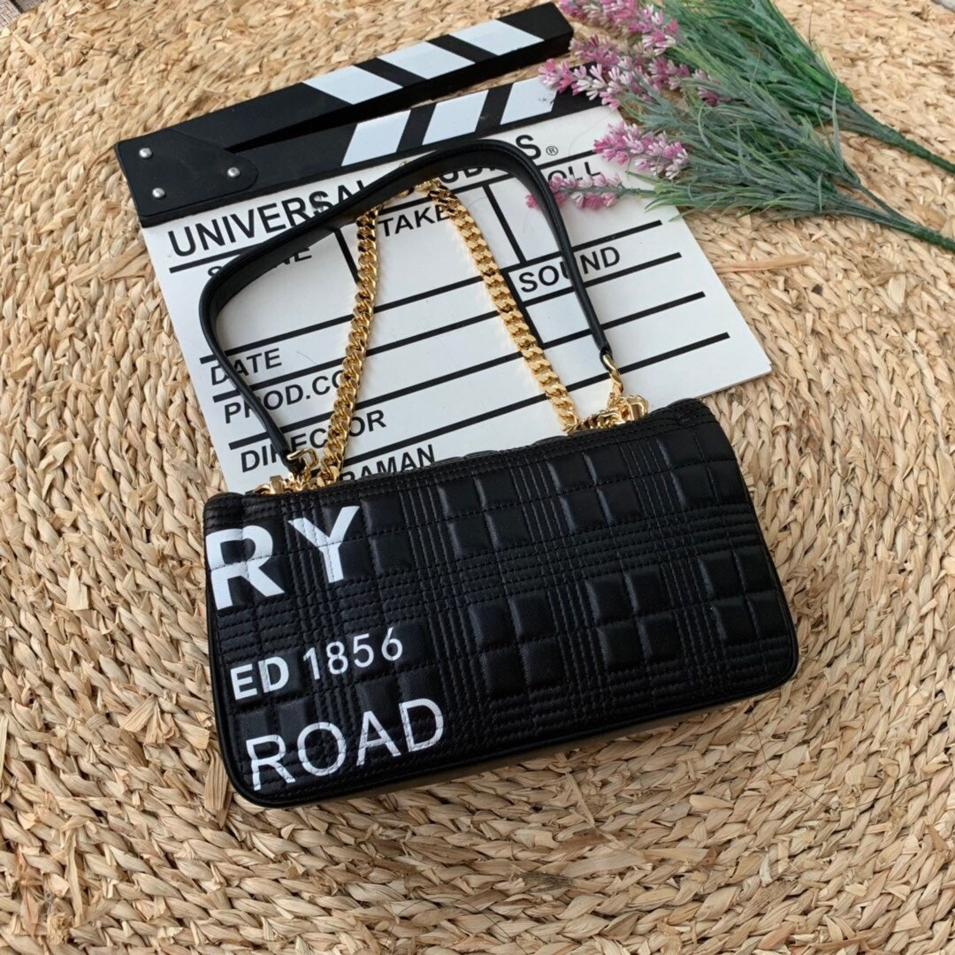 B-Berry - BB  Horseferry Print Quilted Small Lola Bag Monogram Black For Women, Bags 9in/23LO