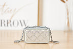 CHL -  Crystal Small Vanity with Chain White/SilLusso Official - Bag For Women 10LO/4in