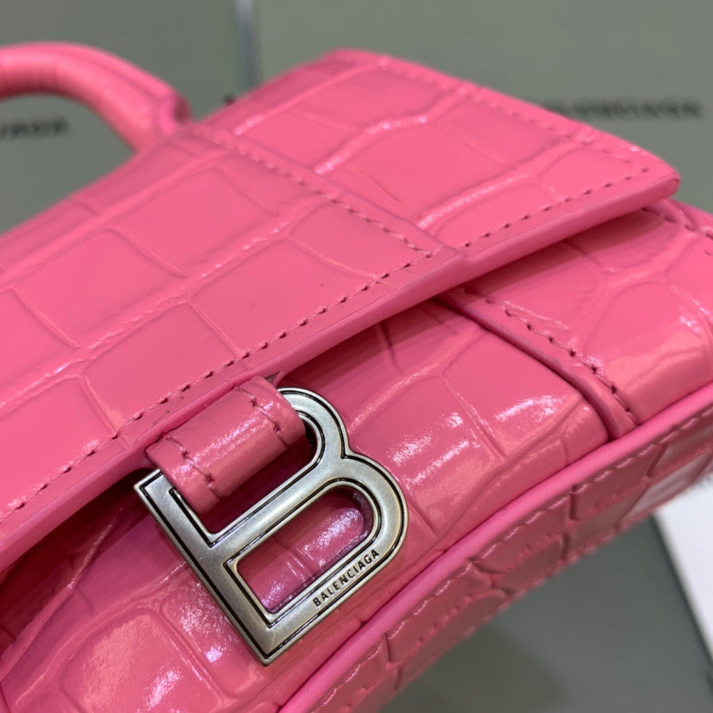 BLN-Ciaga Hourglass Mini Handbag With Chain In Pink, For Women,  Bags 4.7in/12LO