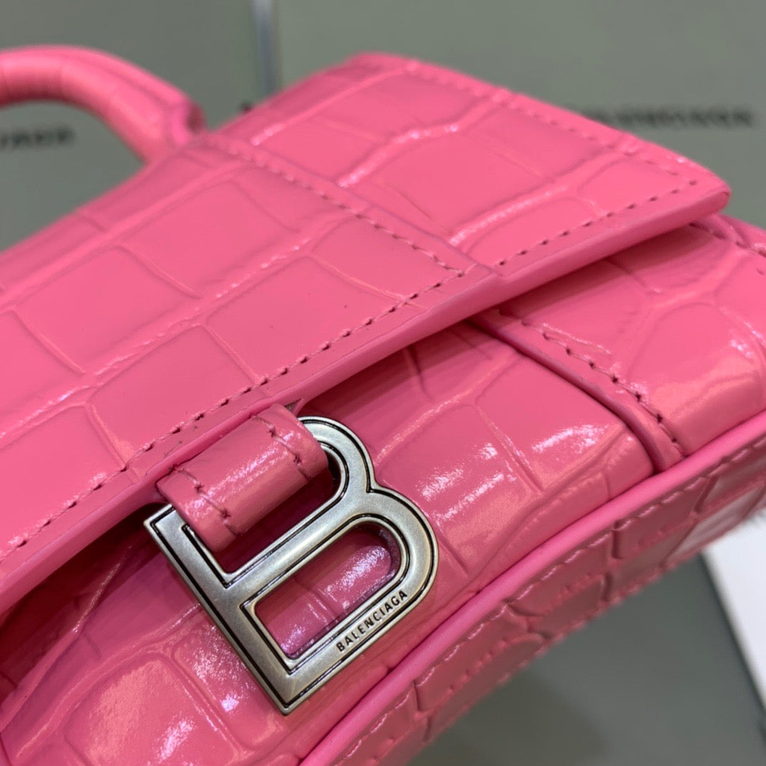BLN-Ciaga Hourglass Mini Handbag With Chain In Pink, For Women,  Bags 4.7in/12LO