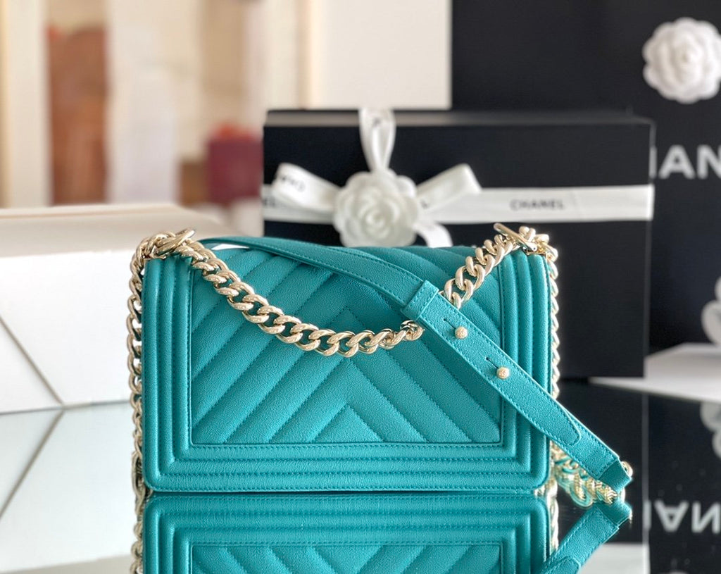 CHL - Medium Boy Handbag Blue For Women 9.8in/25LO A67086