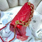 CHL -  Flap Bag Gold Hardware Red For Women Handbags, Shoulder Bags 7.9in/20LO AS3366