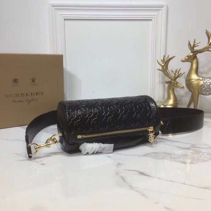 B-Berry - BB  Barrel Monogram Bag Black For Women, Bags 10in/27LO